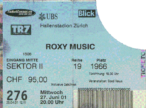 Roxy Music - Hallenstadion - Zrich