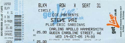 Steve Vai - Carling Apollo Hammersmith London